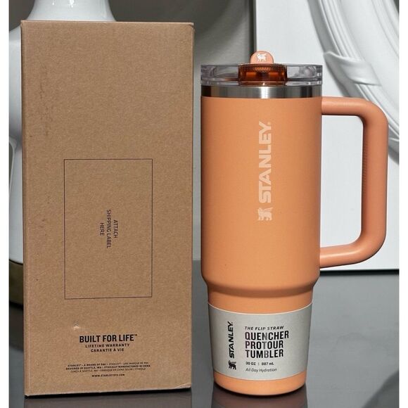 STANLEY QUENCHER PROTOUR FLIP STRAW TUMBLER, 30OZ- APRICOT - Picture 1 of 5